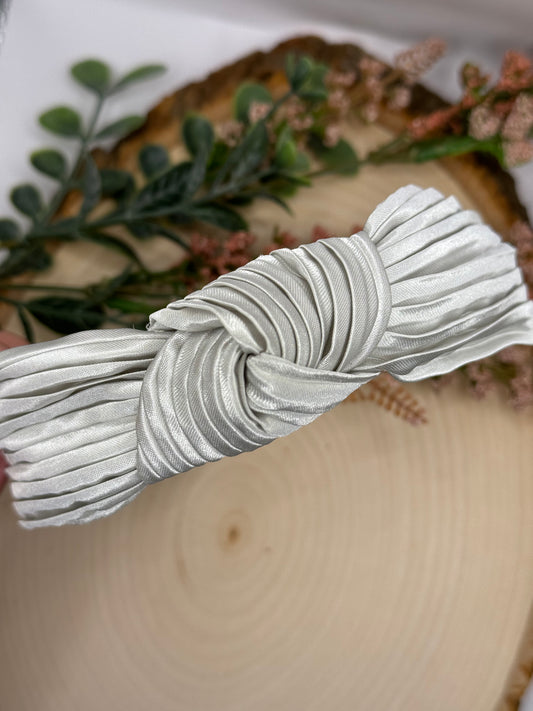 Silver Silk Knotted Headband