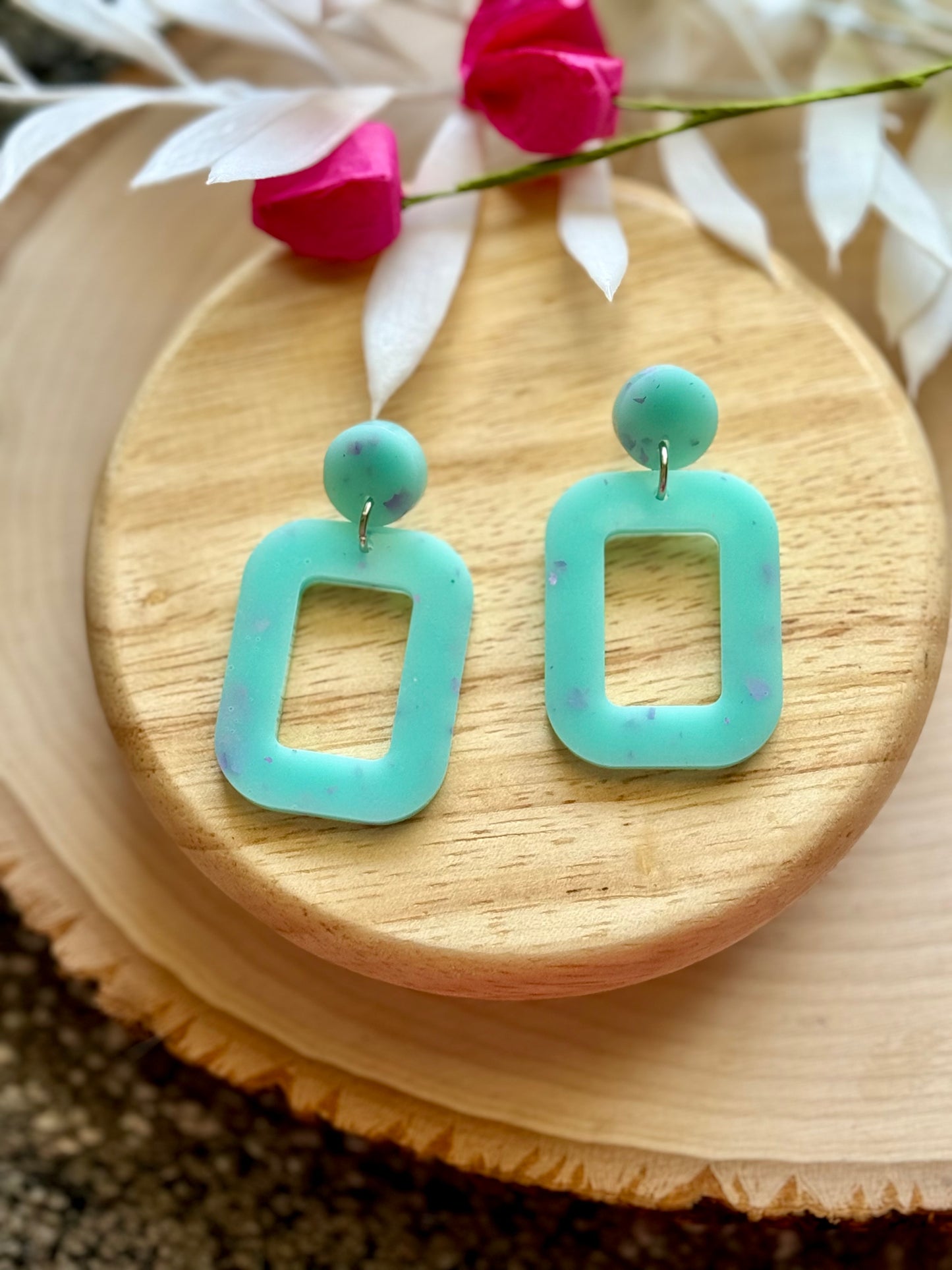 Tropic Resin Squared Earrings