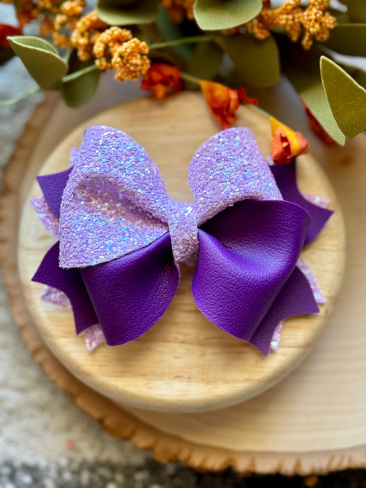 Purple Twisty Twirl Bow