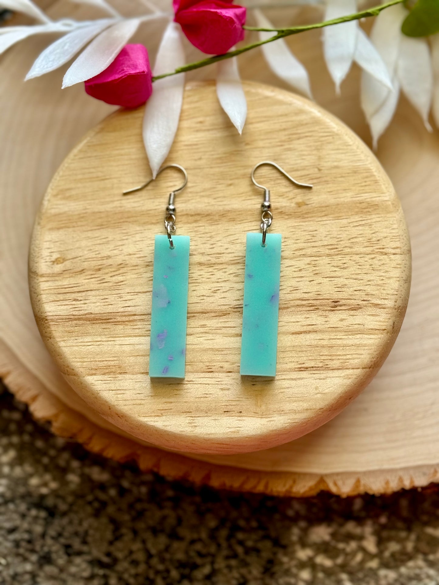 Tropic Bar Dangle Resin Earrings