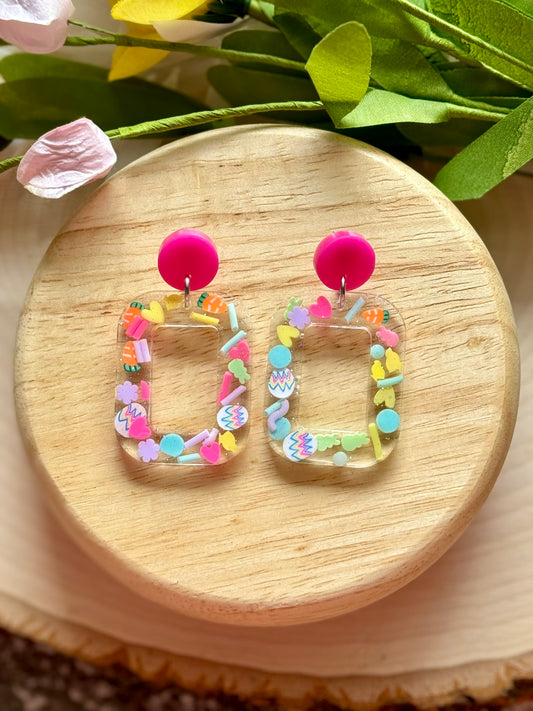 Bright Bunny Resin Earrings