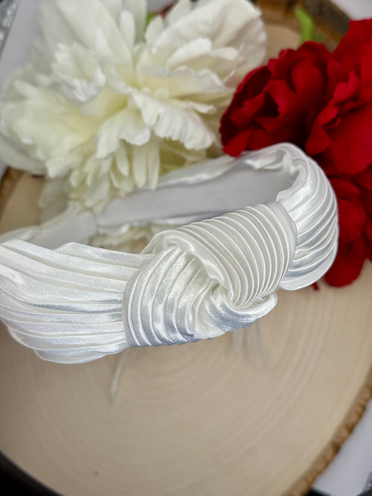 White Silk Knotted Headband