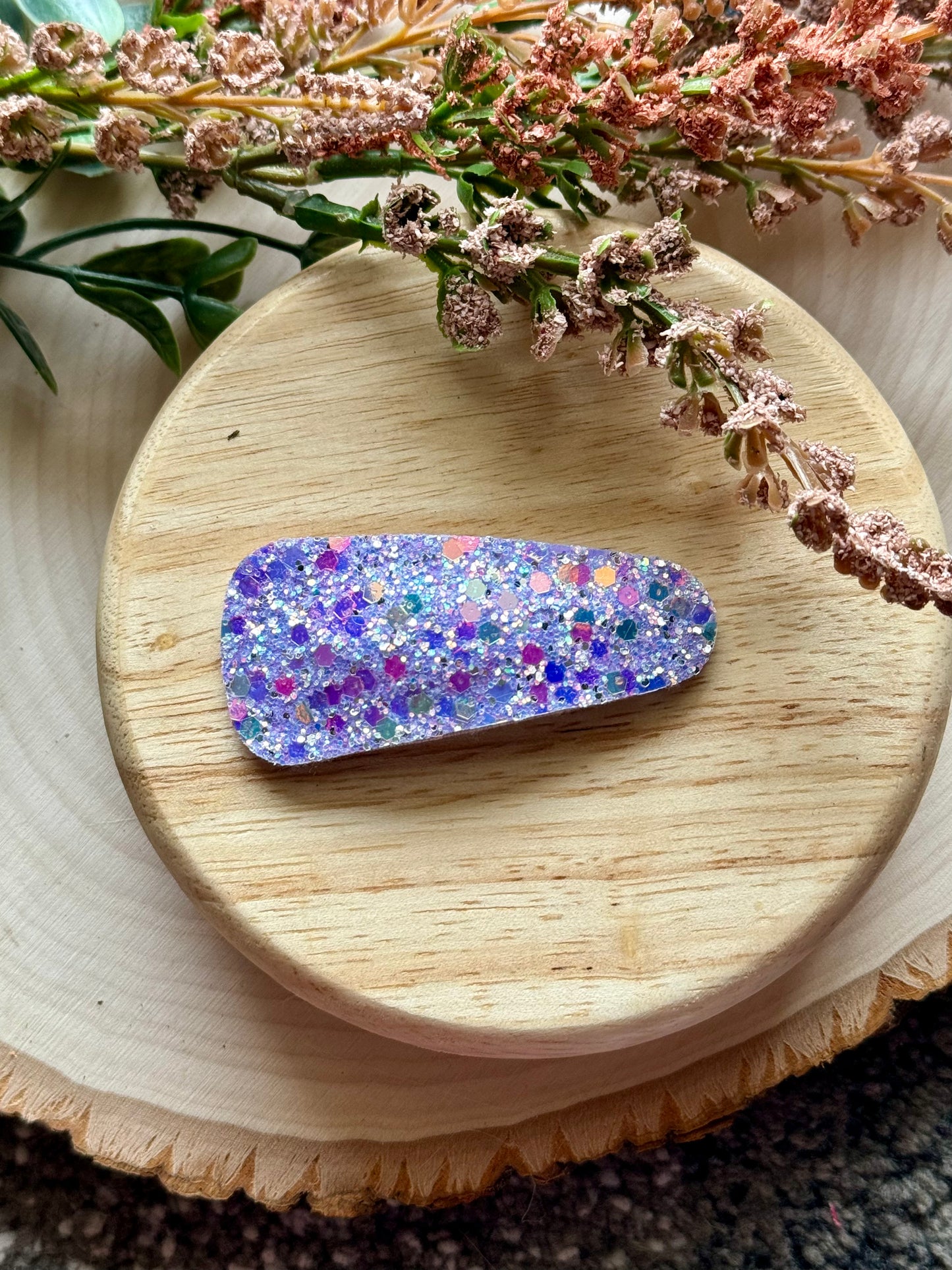 Single Purple Chunky Glitter Clip