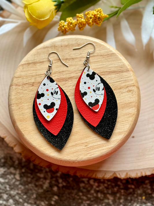 Mouse Face Leaf Earrings