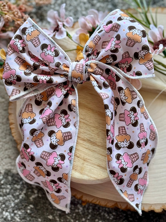 Large Fabric Mouse Ice Cream Bow