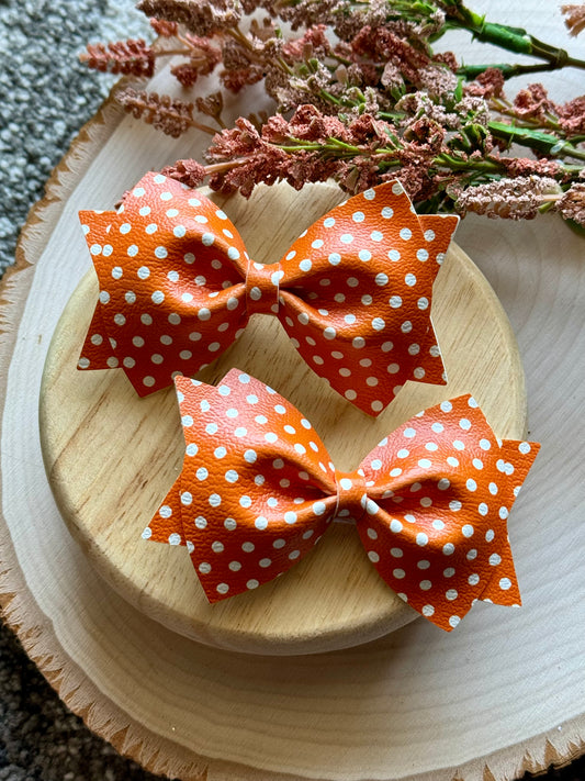 Large Leather Orange Dot Piggies