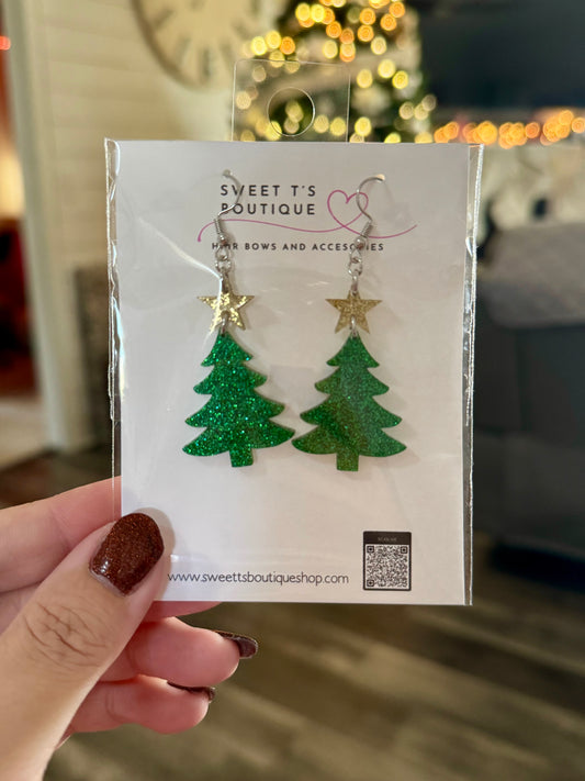 Christmas Tree Acrylic Earrings