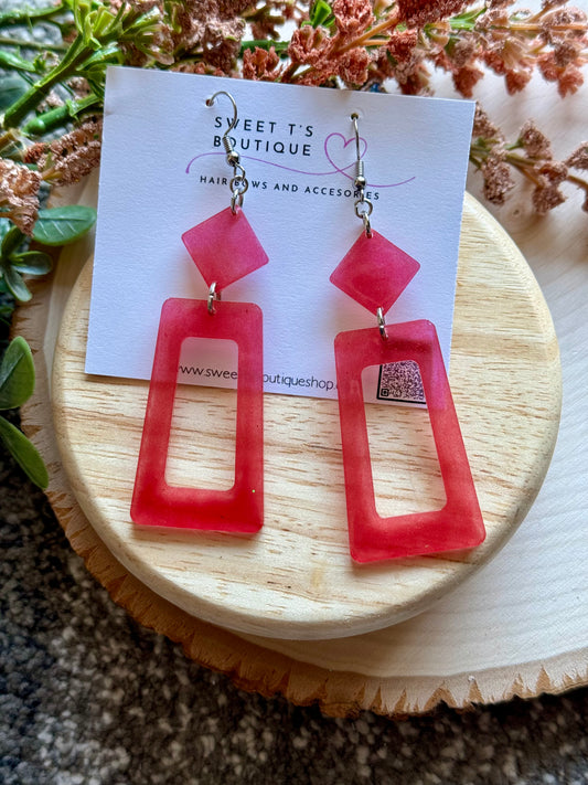 Oopsie Red Resin Earrings