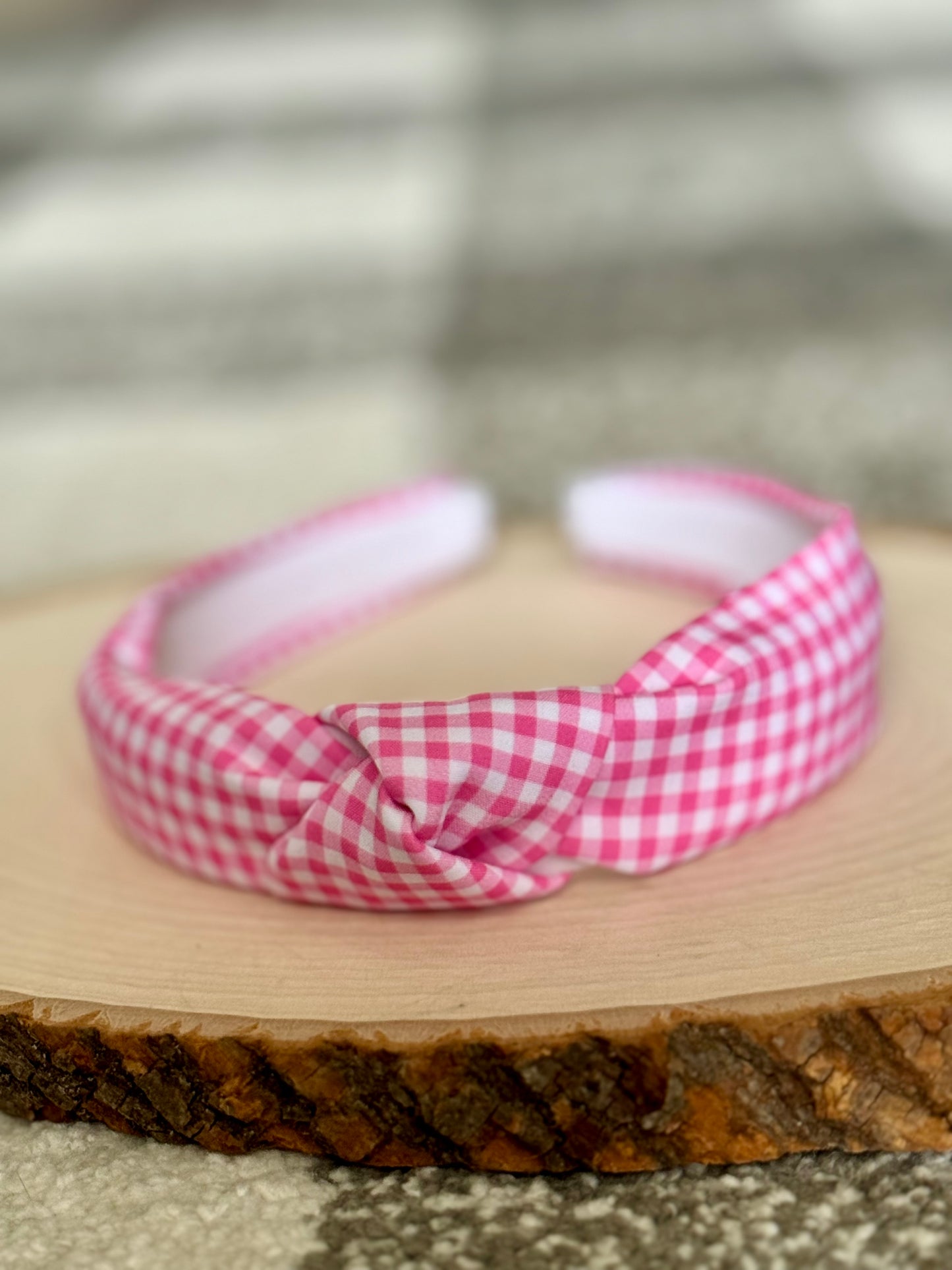 Spring Gingham Knotted Headbands