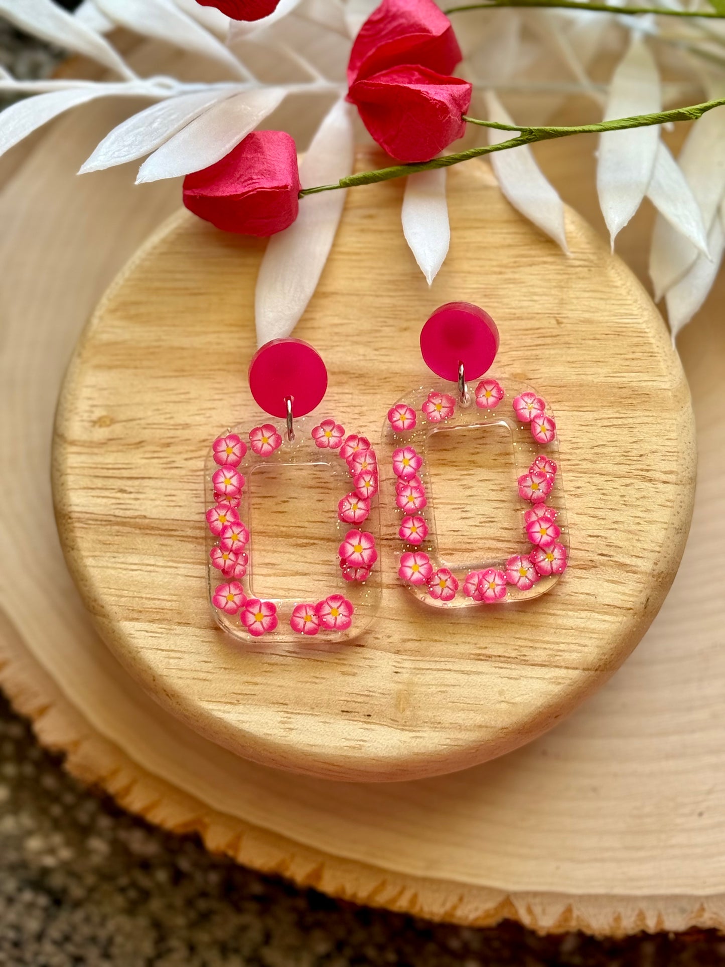 Tropic Floral Resin Earrings