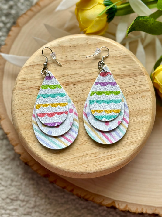 Spring Stripe Teardrop Earrings