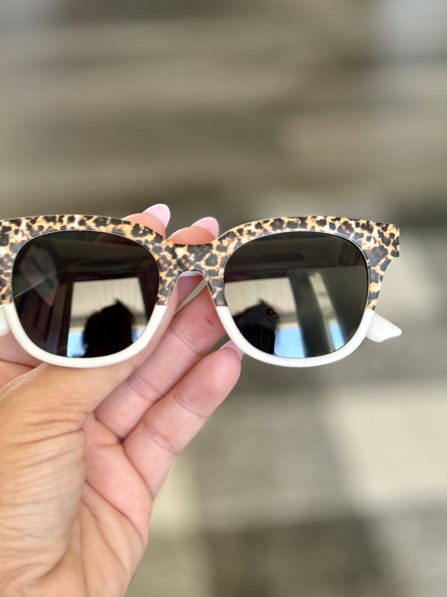 Cream and Cheetah Kids Sunnies