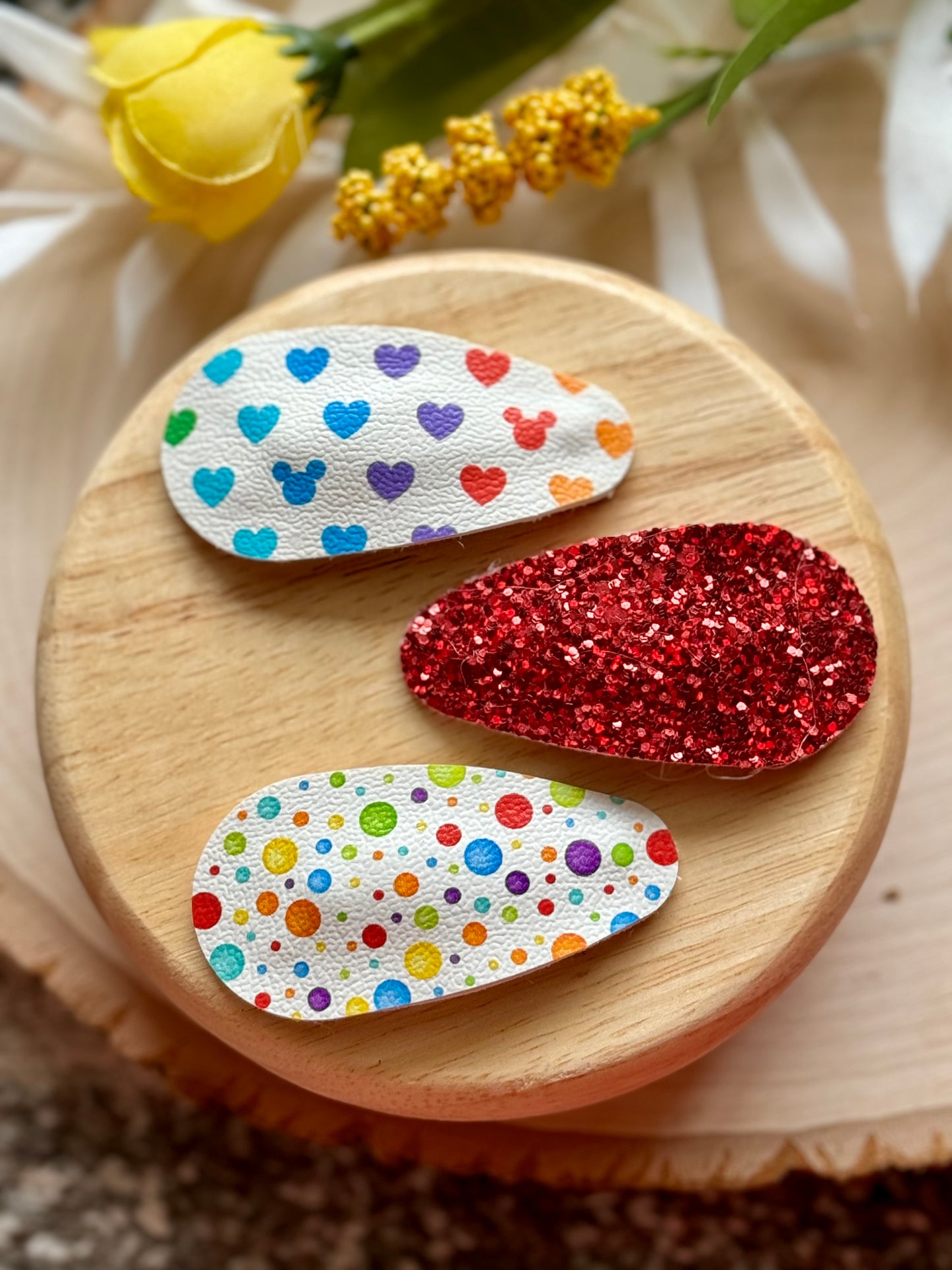 Rainbow Mouse Snap Clip Set