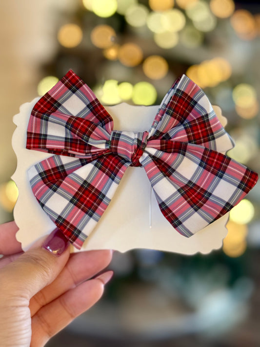 Fabric Christmas Plaid Bow
