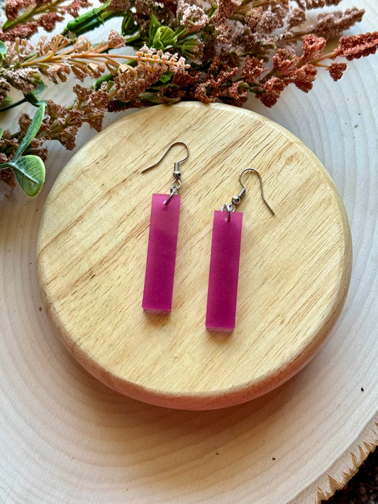 Dusty Rose Bar Dangle Earrings