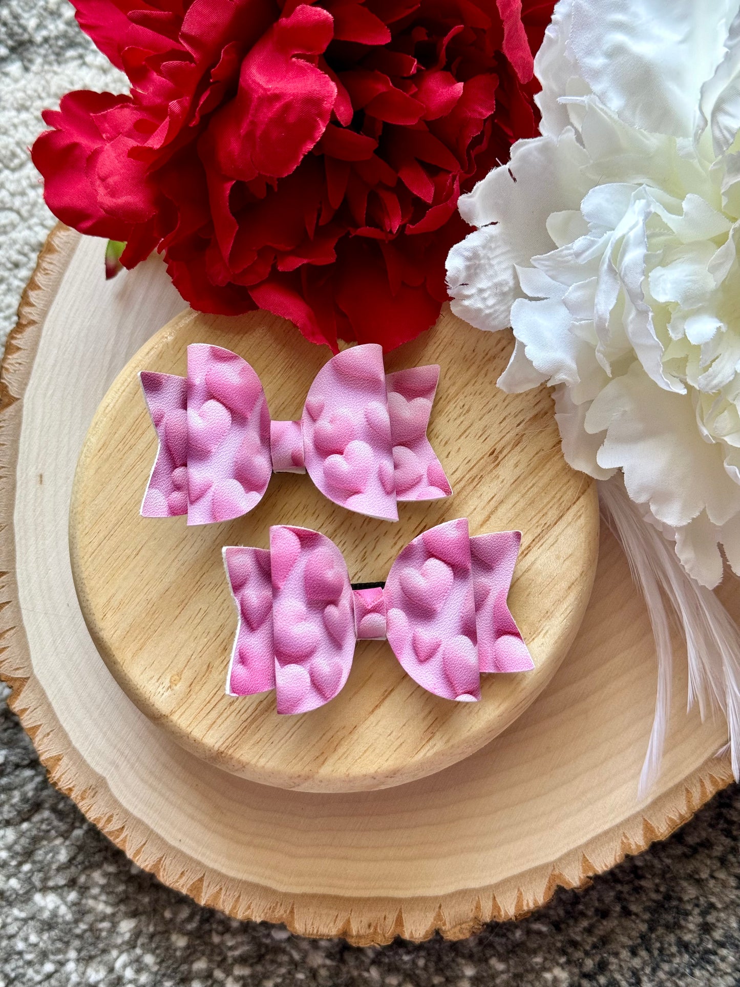 Small Leather 3D Heart Piggies