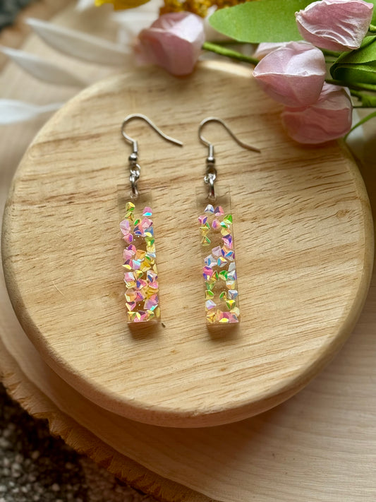 Spring Diamond Bar Dangle Earrings