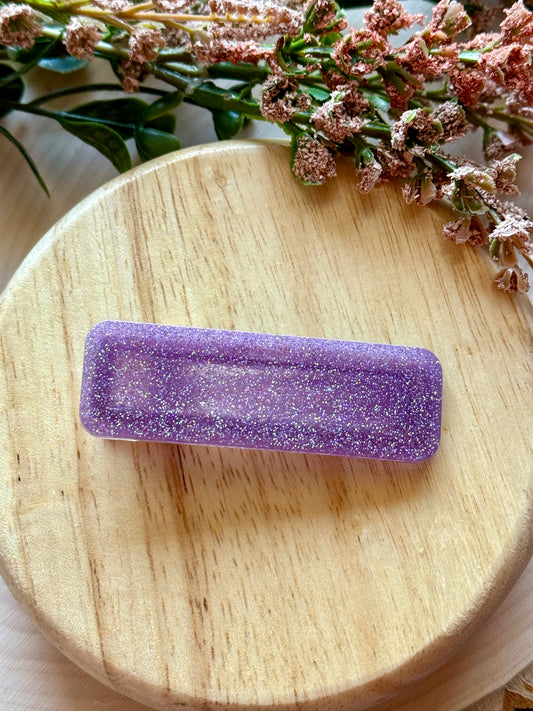 Purple Glitter Resin Clip