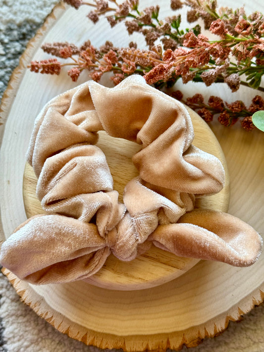 Tan Velvet Scrunchie