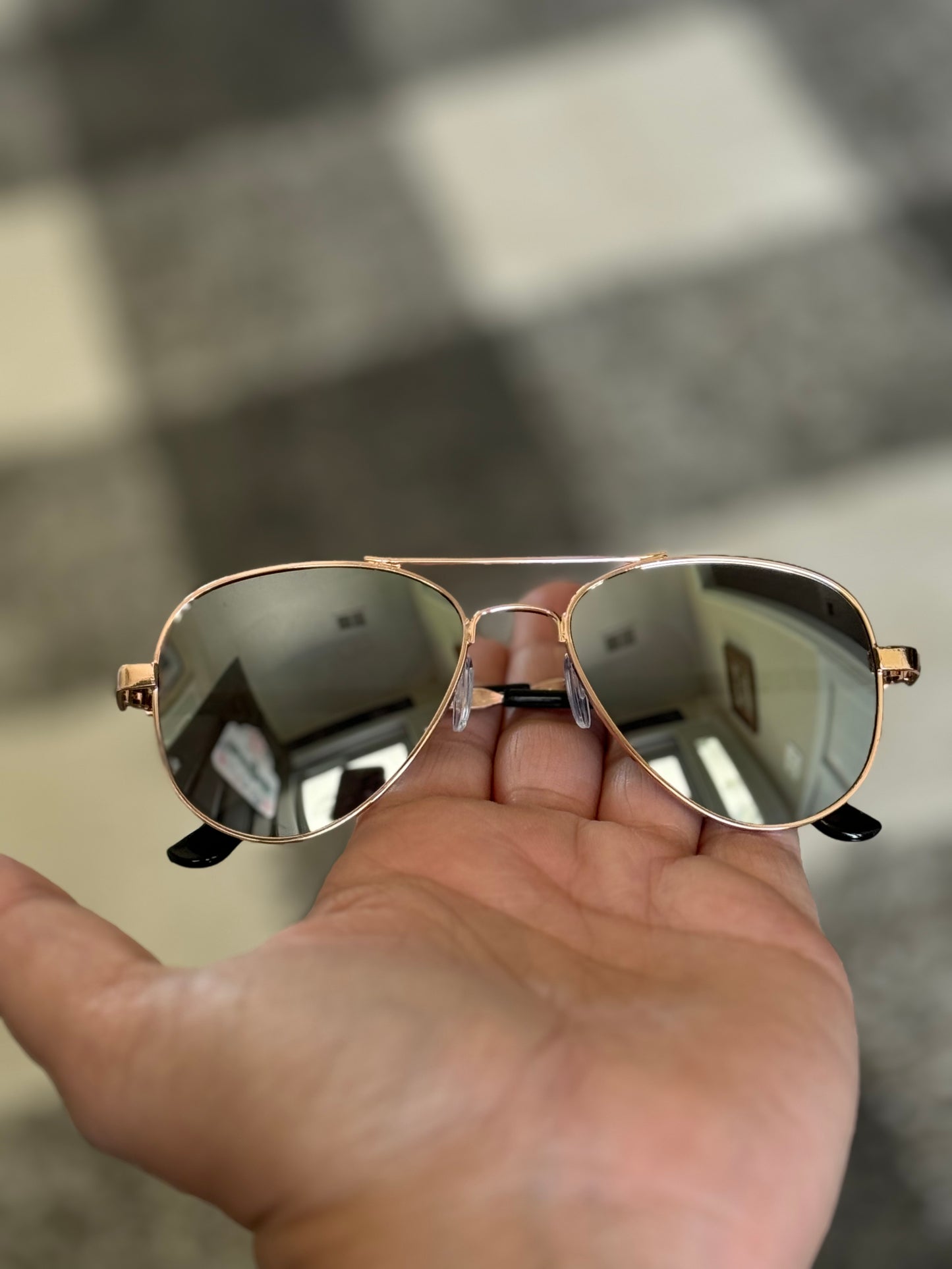 Kids Gold Aviator Sunnies