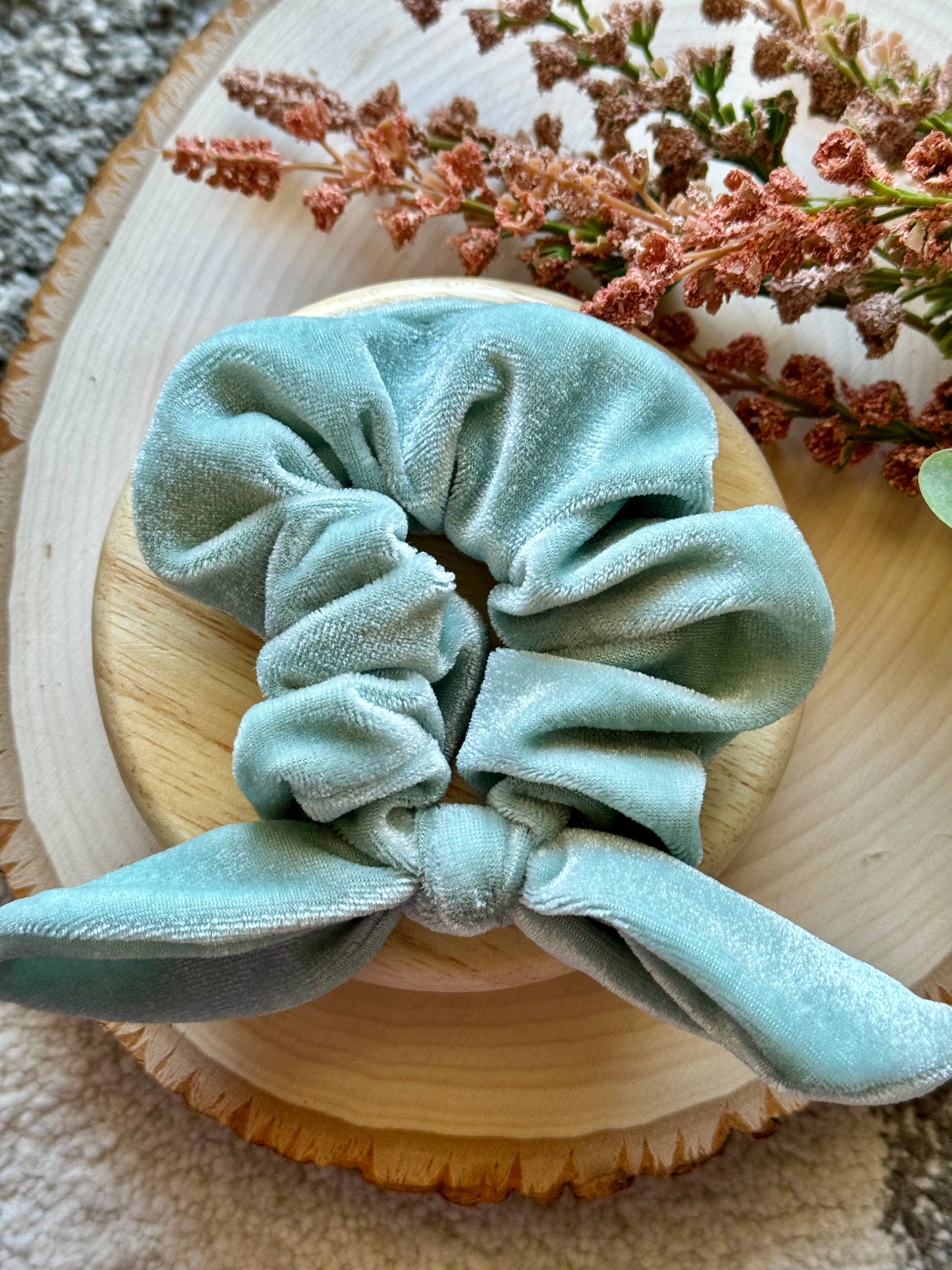 Sage Velvet Scrunchie